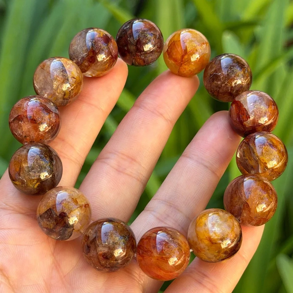 16.5mm stretchable dark golden healer bracelet 0595‎